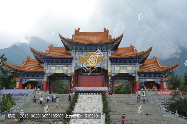 積云,遠山,寺廟,傳統(tǒng)建筑