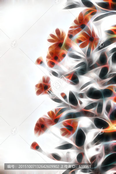 唯美豎幅抽象花卉裝飾畫,不分層