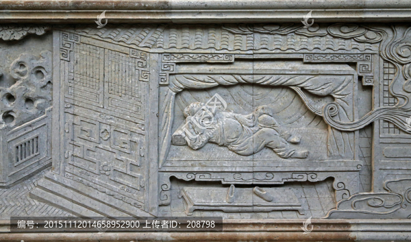 古代書生浮雕
