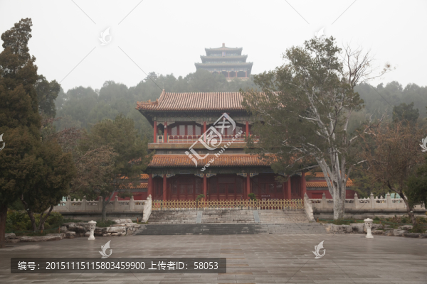 霧霾中的北京景山公園