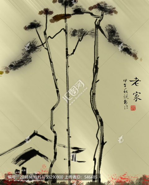 手繪,老家,合層