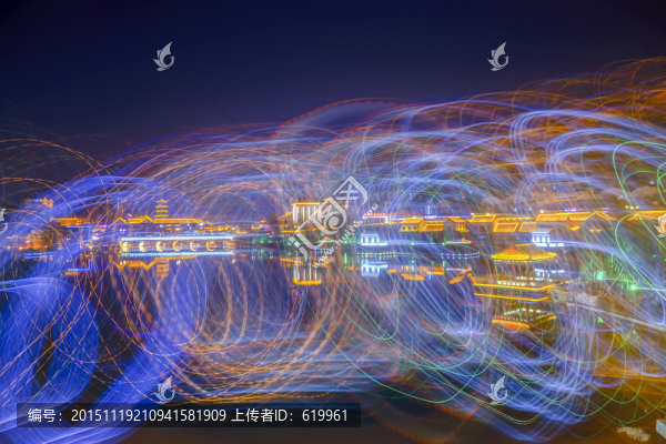 古城,夜色,光線