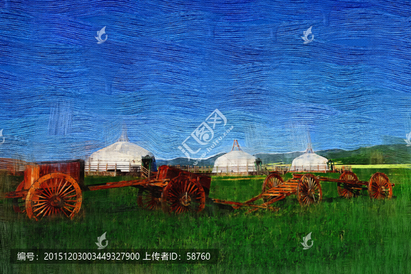 電腦油畫,蒙古包