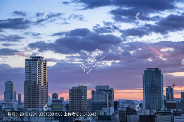 城市日落日出