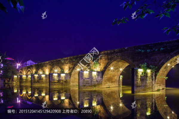 邛崍平樂古鎮(zhèn)拱橋夜景