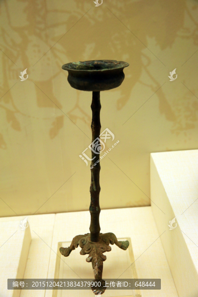 近代竹節(jié)式銅燈