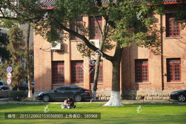 草坪上公共場(chǎng)合親吻的情侶