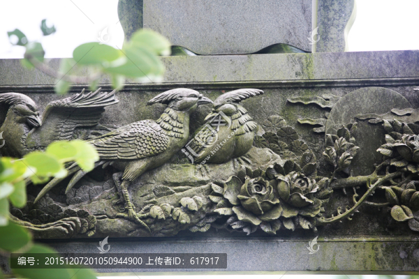 石雕藝術(shù),小鳥,花卉