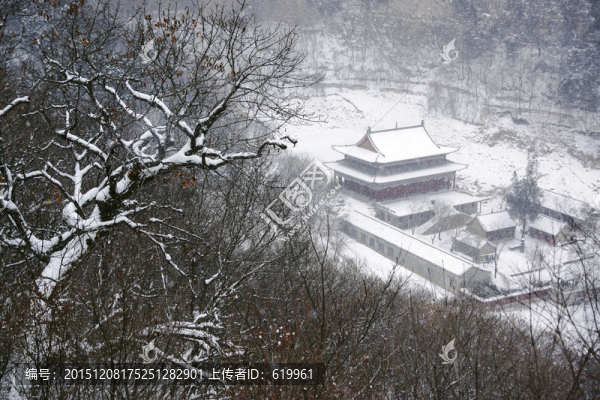 仰天山,文殊寺,雪景