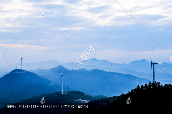 清晨,云彩,群山,風(fēng)電,光影