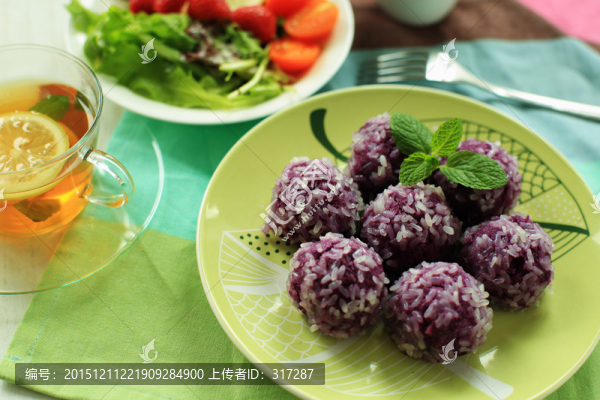 紫薯糯米丸