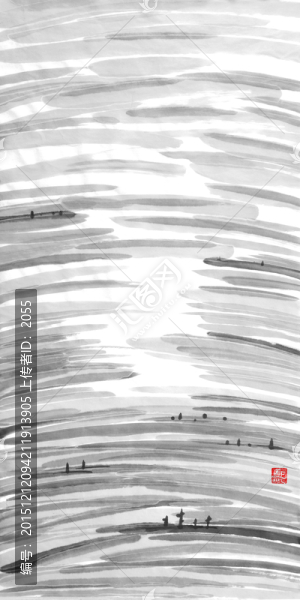 水墨畫,水天一色