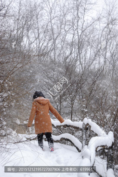 雪中背影
