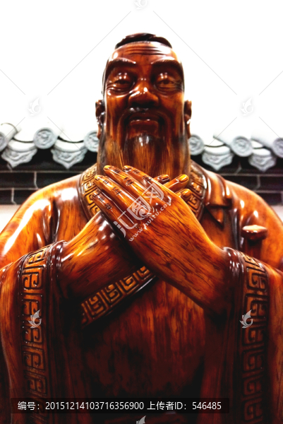 孔子像,木雕