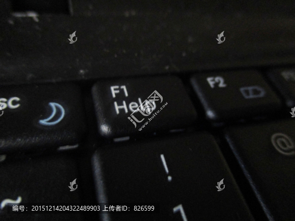 電腦鍵盤F1鍵特寫實(shí)拍攝影