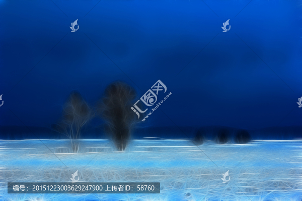 電腦畫,雪原