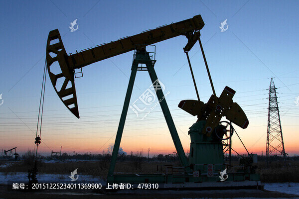 油田,磕頭機(jī),冬天,蘆葦,濕地