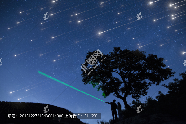 夏日夜晚流星雨
