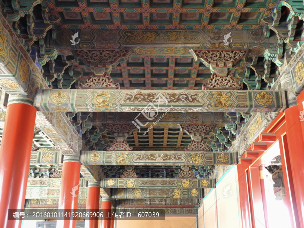 北京故宮太和門廳檐建筑