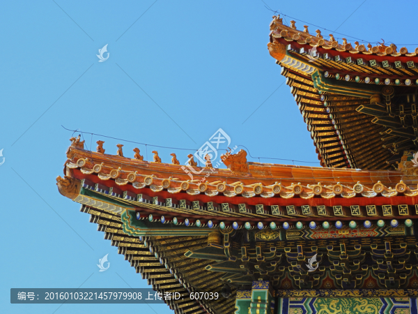 北京故宮太和門翹角飛檐