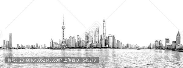 上海陸家嘴線描
