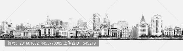 上海外灘建筑線描（未分層）