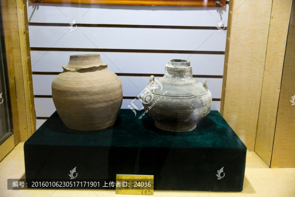 博物館,雙耳麥穗紋陶壺