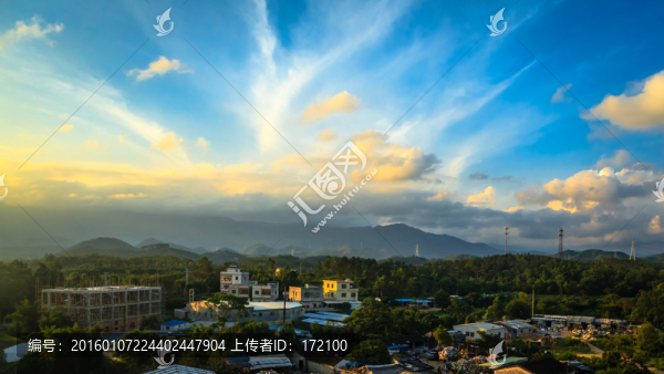 中國廣東鄉(xiāng)村美景高鐵沿途風(fēng)光