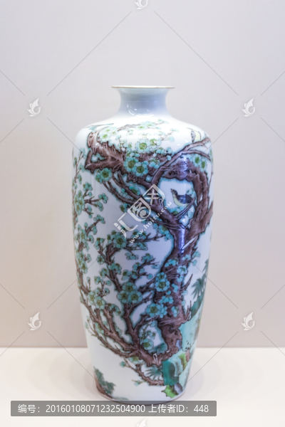 綠梅小鳥瓷瓶