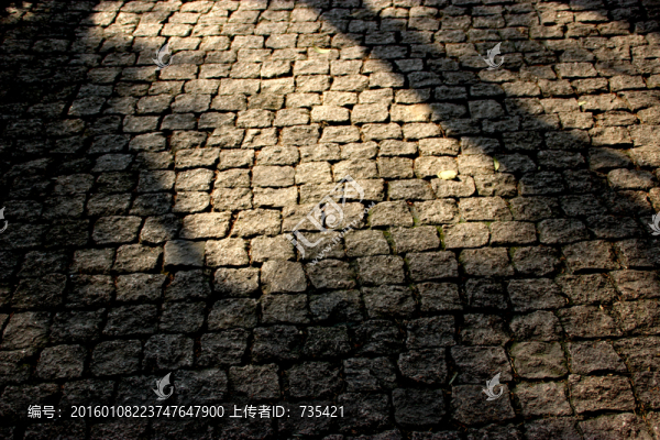 石板路光影