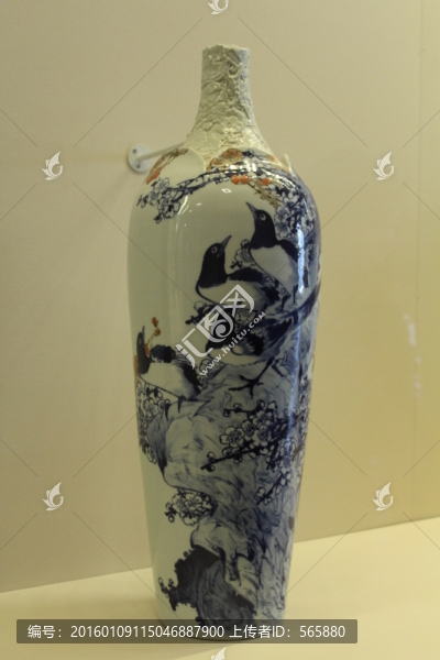 喜上眉梢,粉彩瓷瓶