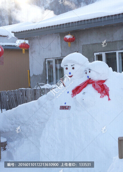 雪人,情侶雪人
