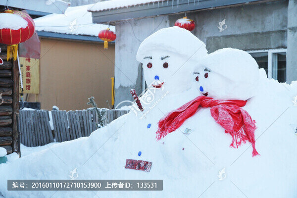 雪人,情侶雪人