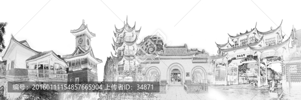 成都古建筑線描