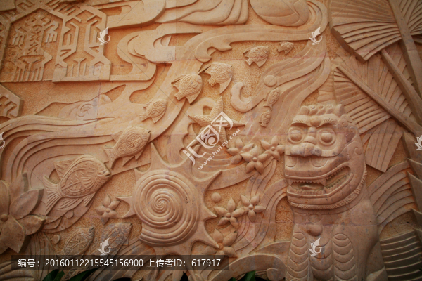 浮雕,海南島風光