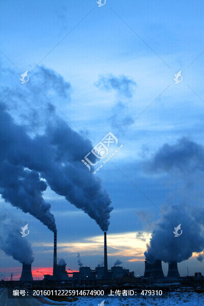 熱電廠,傍晚,晚霞,能源,發(fā)電