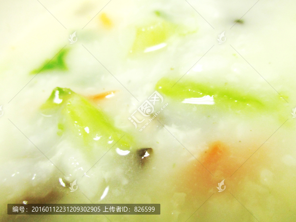 青菜木耳粥攝影實(shí)拍,鮮蔬粥
