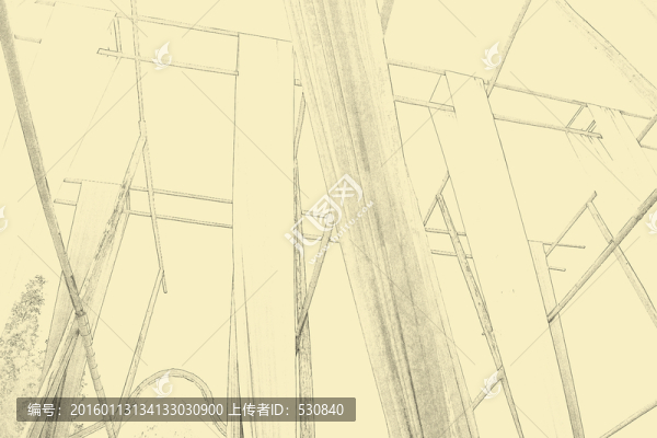 江南古鎮(zhèn)線描,TIF（未分層）