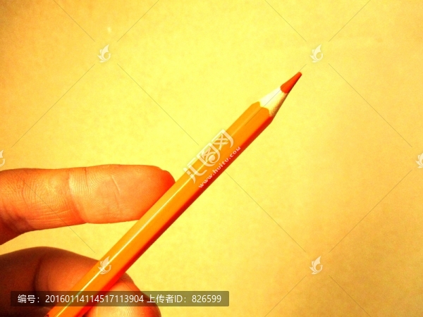橙色鉛筆,手持橙色彩鉛