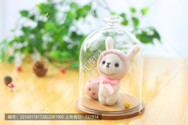 純手工羊毛氈玻璃樽森系家居擺件