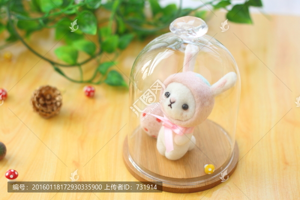 純手工羊毛氈玻璃樽森系家居擺件
