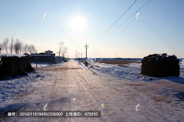 冬天,雪,柴草垛,財草垛,原野