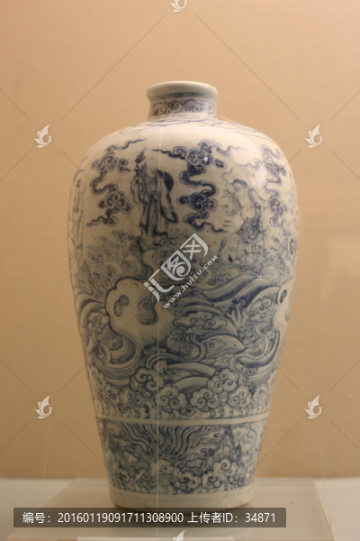 青花八仙過海梅瓶