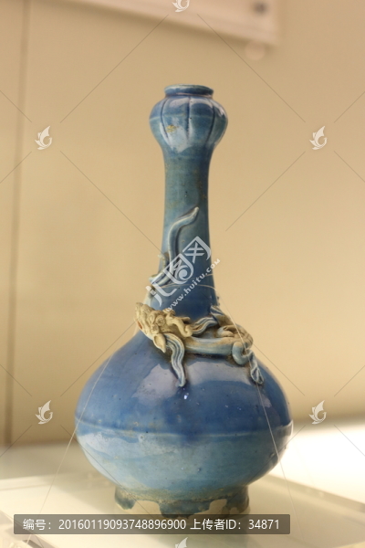琺華螭紋蒜頭瓶