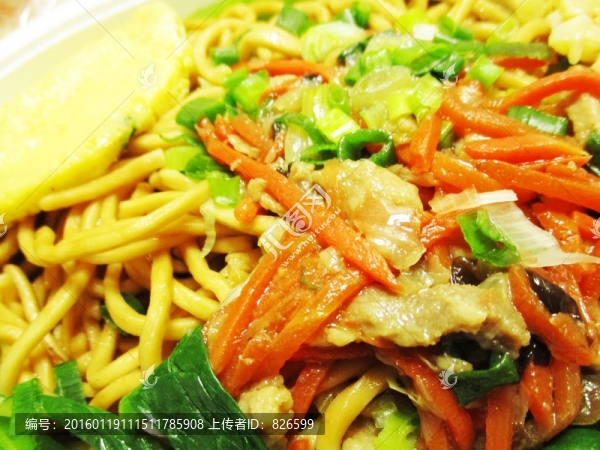 蔥油肉絲煎蛋面,蔥油煎蛋面