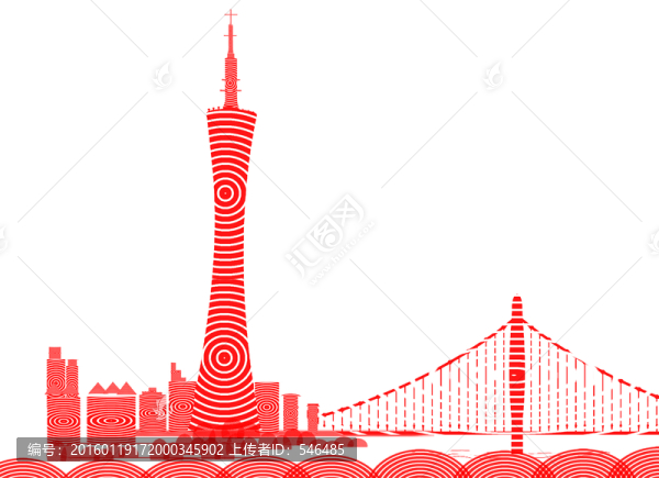 裝飾畫廣州地標(biāo)（未分層）