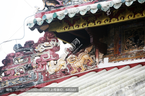 屋脊,古建筑物,雕刻