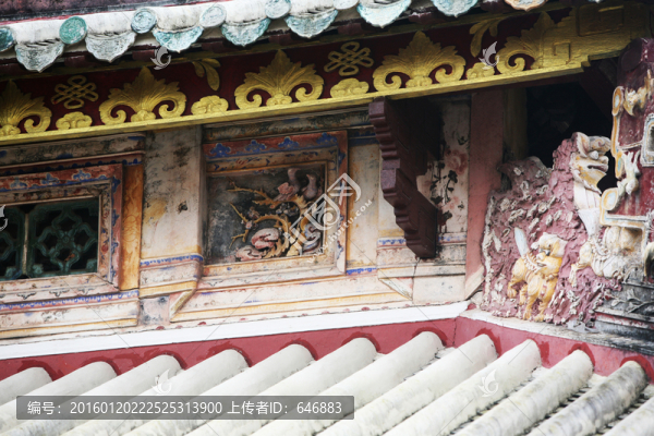 屋脊,古建筑物,雕刻