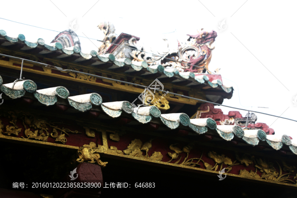 屋脊,古建筑物,雕刻