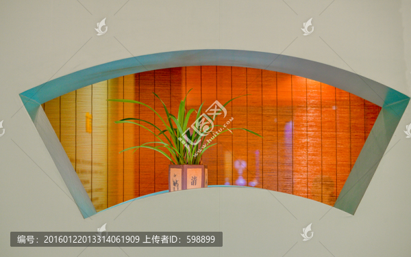 蘭花扇面